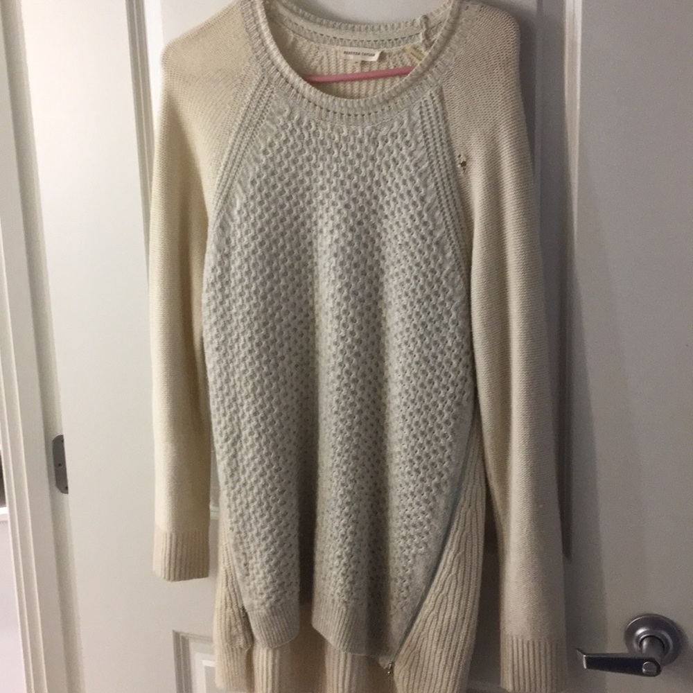 Rebecca Taylor color block zip sweater M